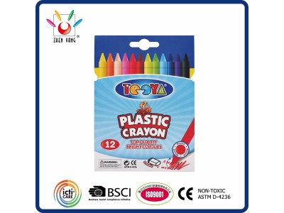 12 Plastic Crayon in Color Box